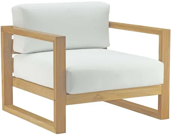 Upland Outdoor Patio Teak Armchair by Modway Natural White