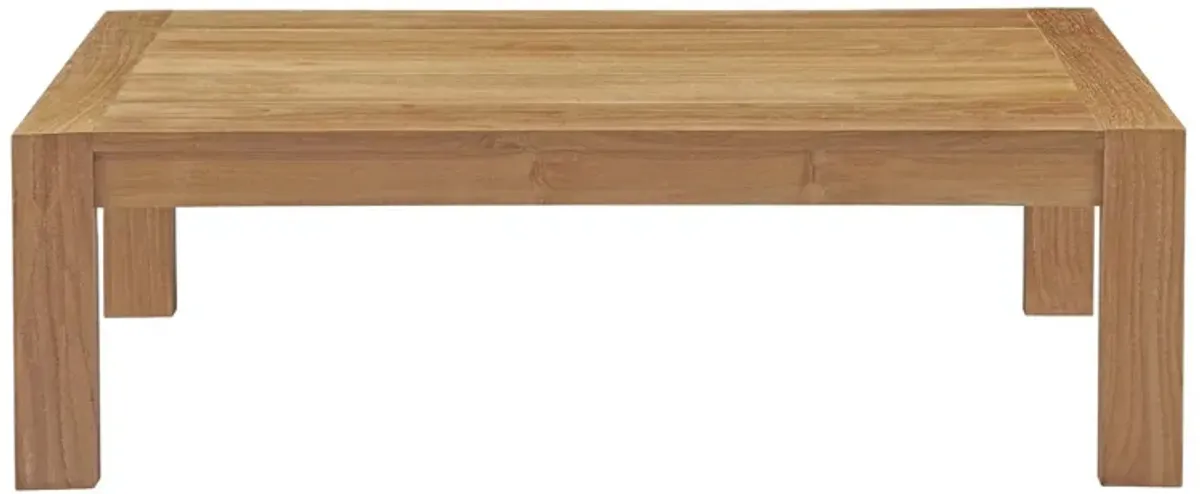 Upland Outdoor Patio Wood Coffee Table by Modway Natural