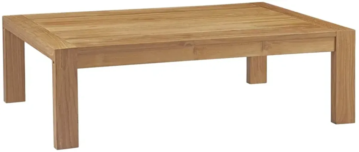 Upland Outdoor Patio Wood Coffee Table by Modway Natural