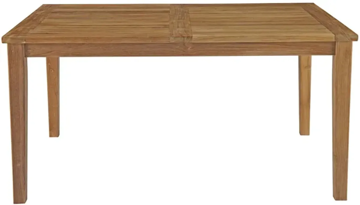 Marina 60" Outdoor Patio Teak Dining Table in Natural by Modway