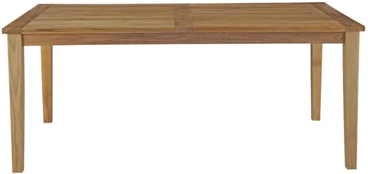Marina 72" Outdoor Patio Teak Dining Table in Natural by Modway Natural