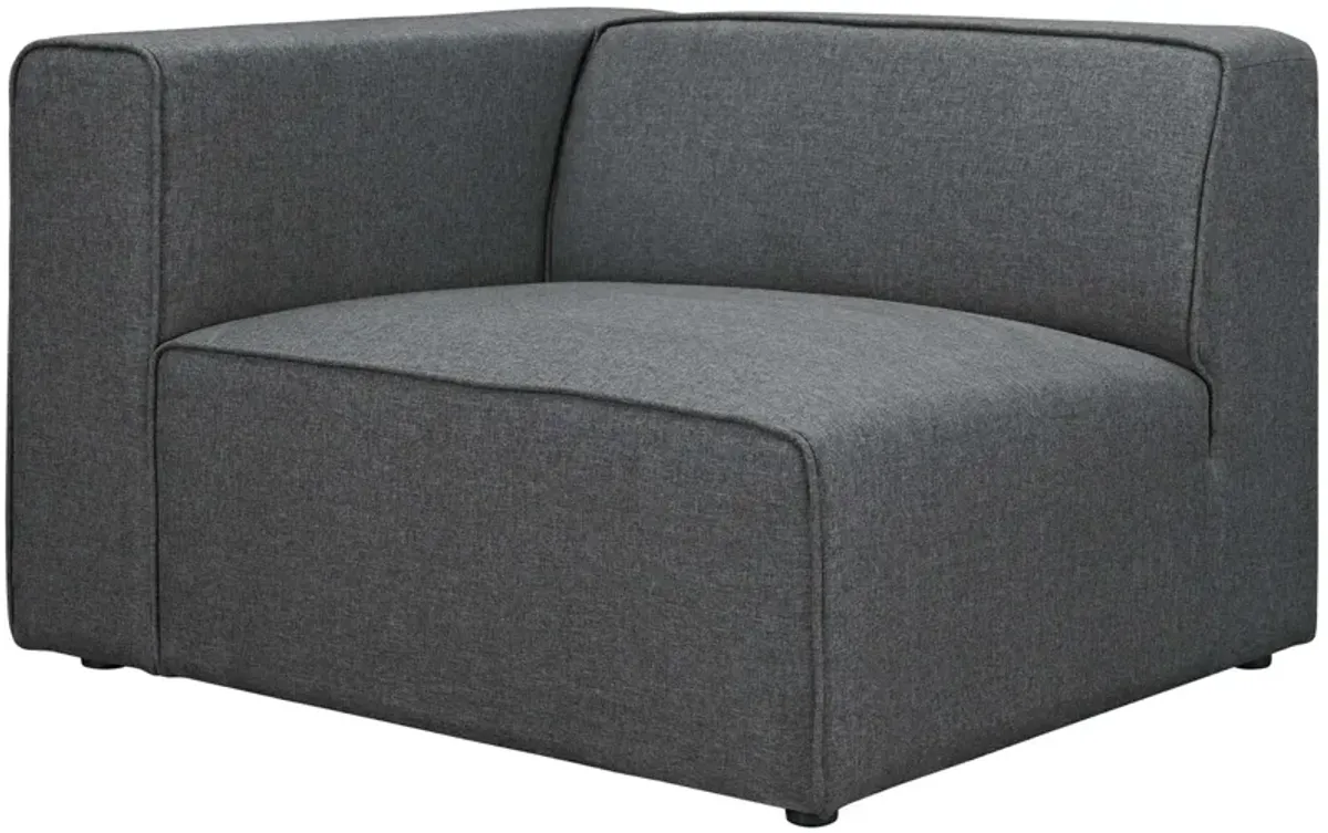 Mingle Fabric Left-Facing Sofa by Modway Gray