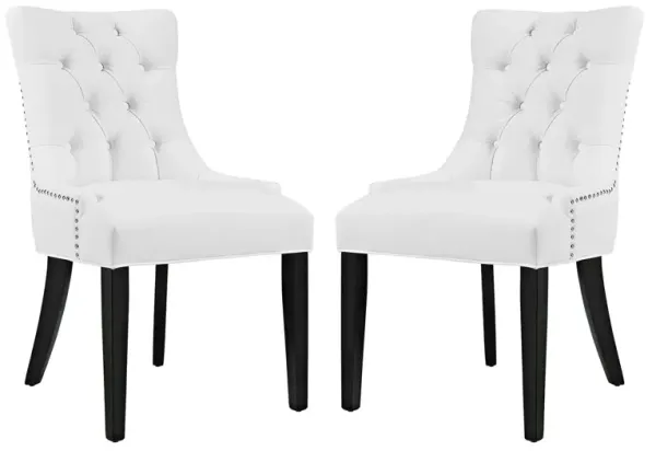 Regent Dining Side Chair Vinyl Set of 2 by Modway White