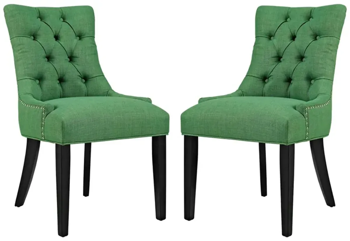 Regent Fabric Dining Side Chair Set of 2 by Modway Green