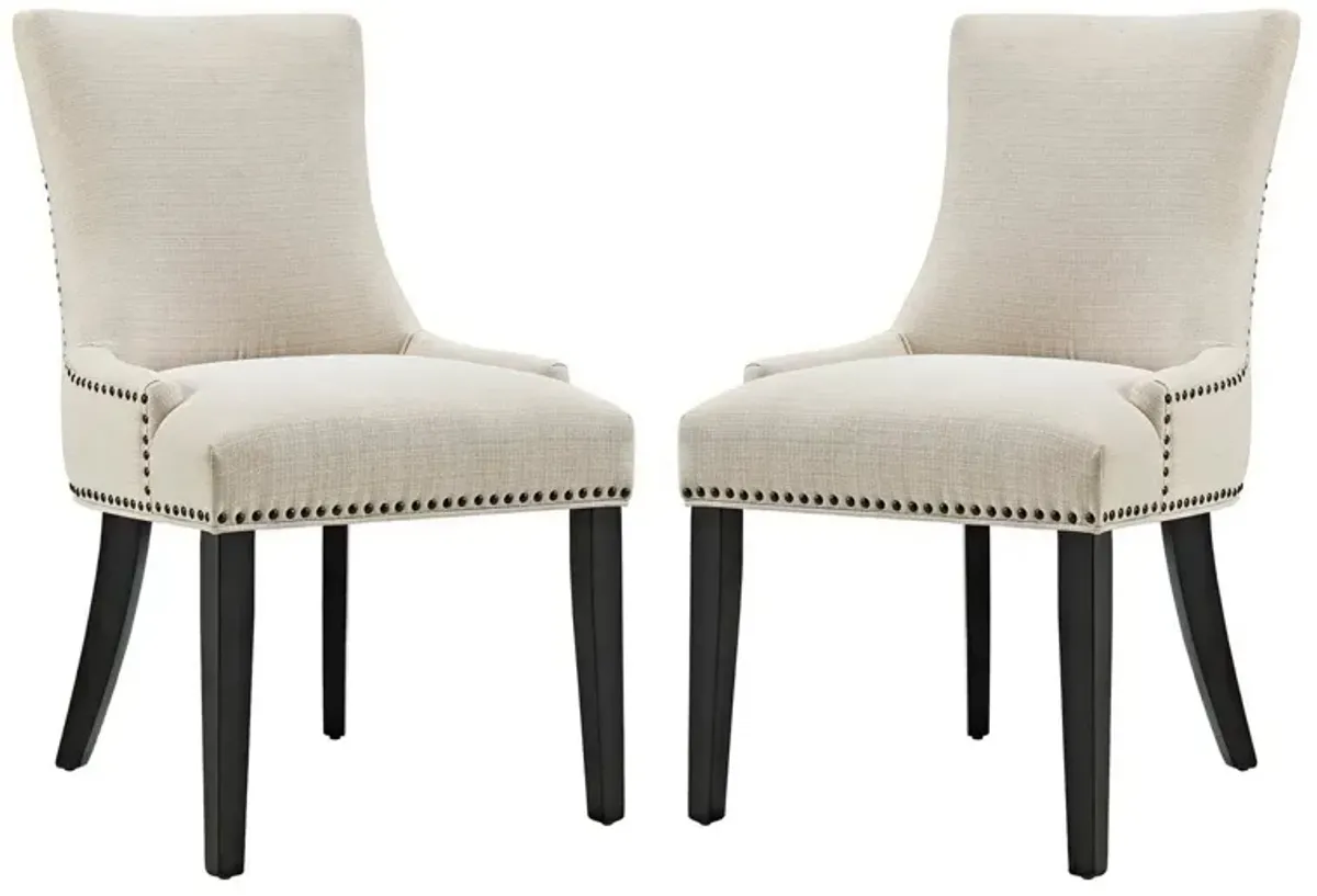 Marquis Fabric Dining Side Chair Set of 2 by Modway Beige
