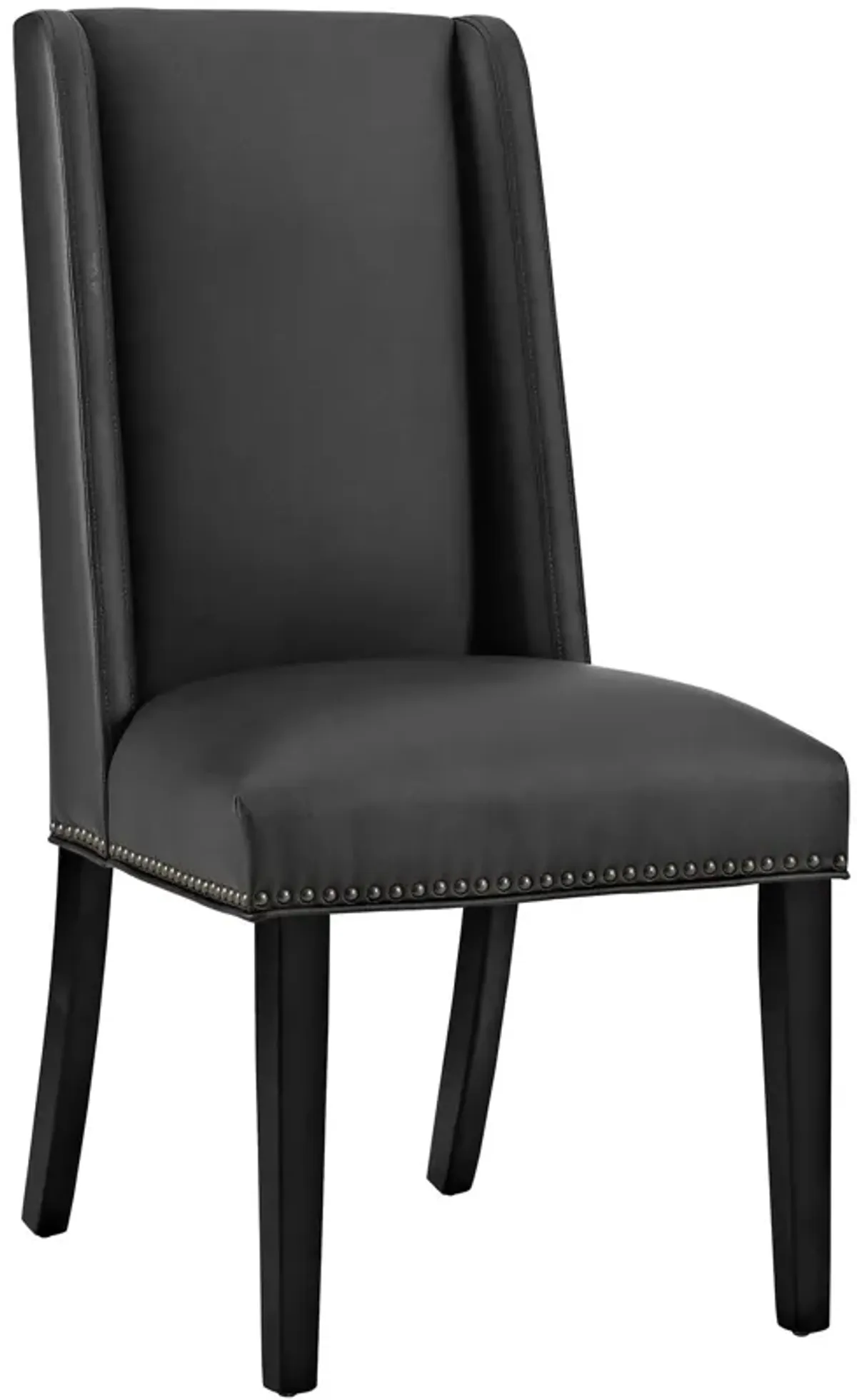 Baron Dining Chair Vinyl Set of 2 by Modway Black