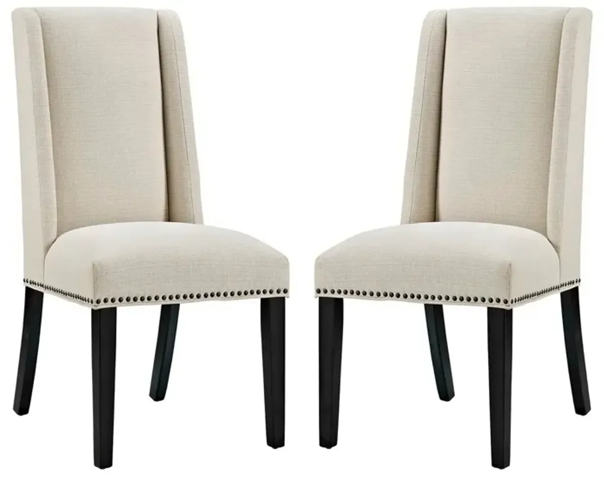 Baron Fabric Dining Chair Set of 2 by Modway Wheatgrass