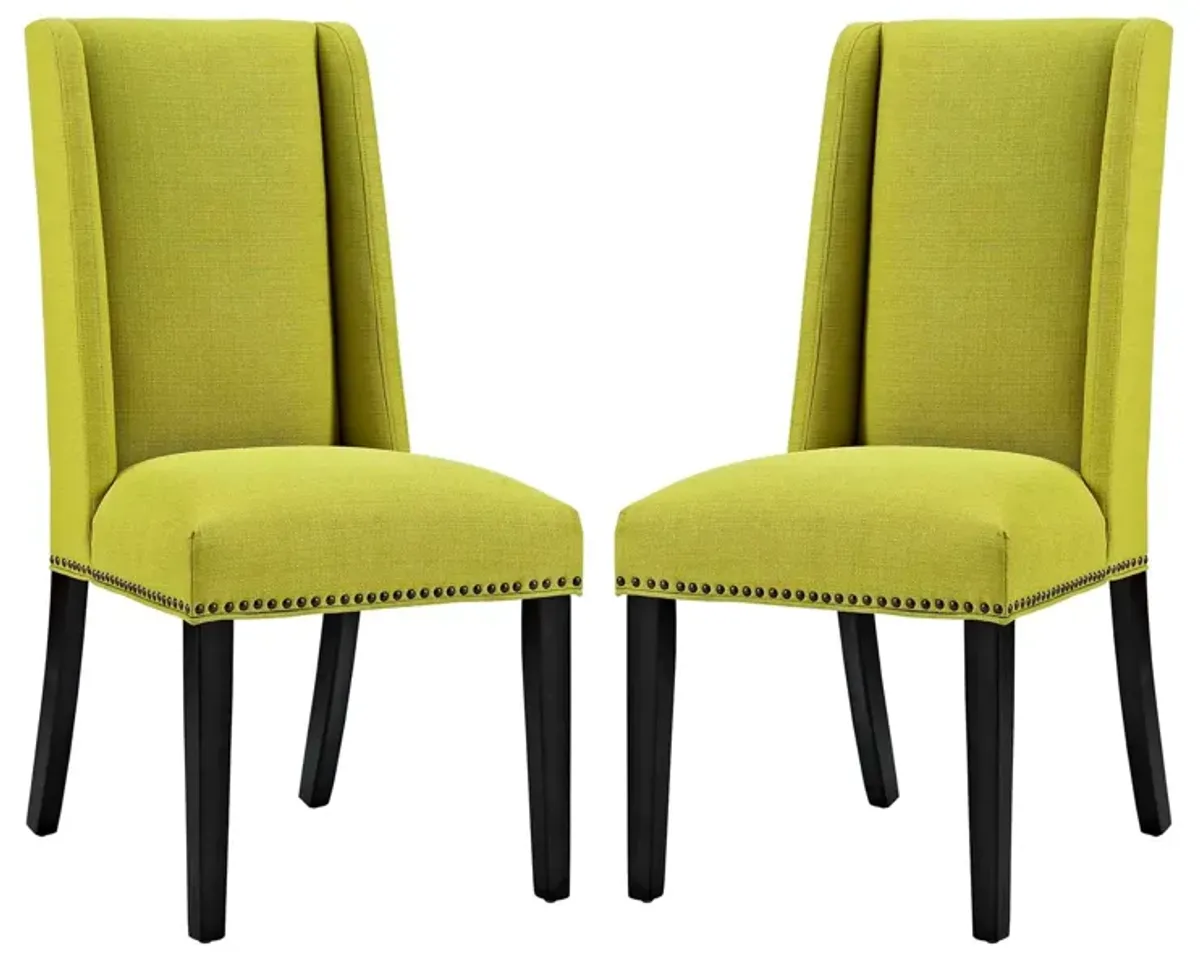 Baron Fabric Dining Chair Set of 2 by Modway Wheatgrass