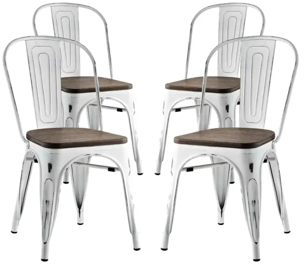 Promenade Dining Side Chair Set of 4 by Modway White