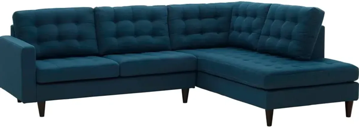 Empress 2 Piece Upholstered Fabric Right Facing Bumper Sectional by Modway