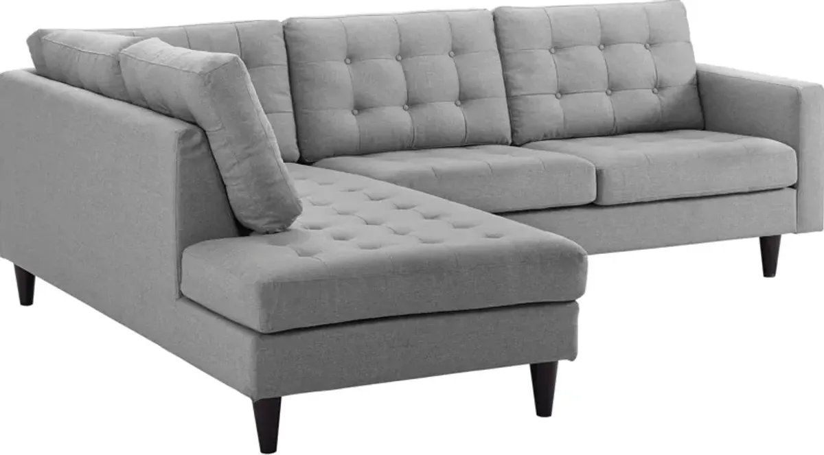 Empress 2 Piece Upholstered Fabric Left Facing Bumper Sectional by Modway