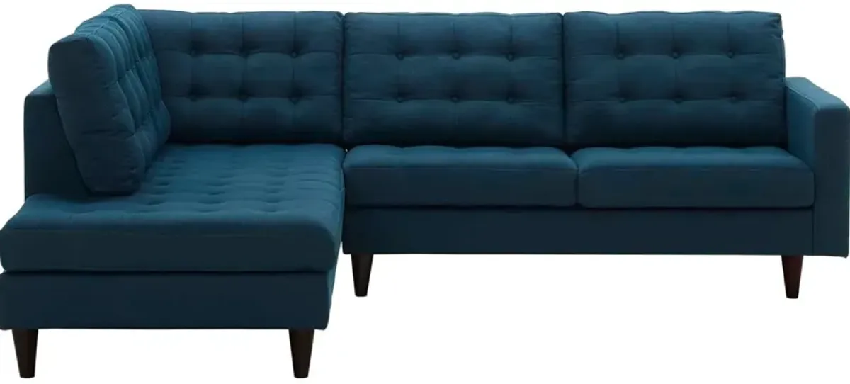Empress 2 Piece Upholstered Fabric Left Facing Bumper Sectional by Modway Light Gray