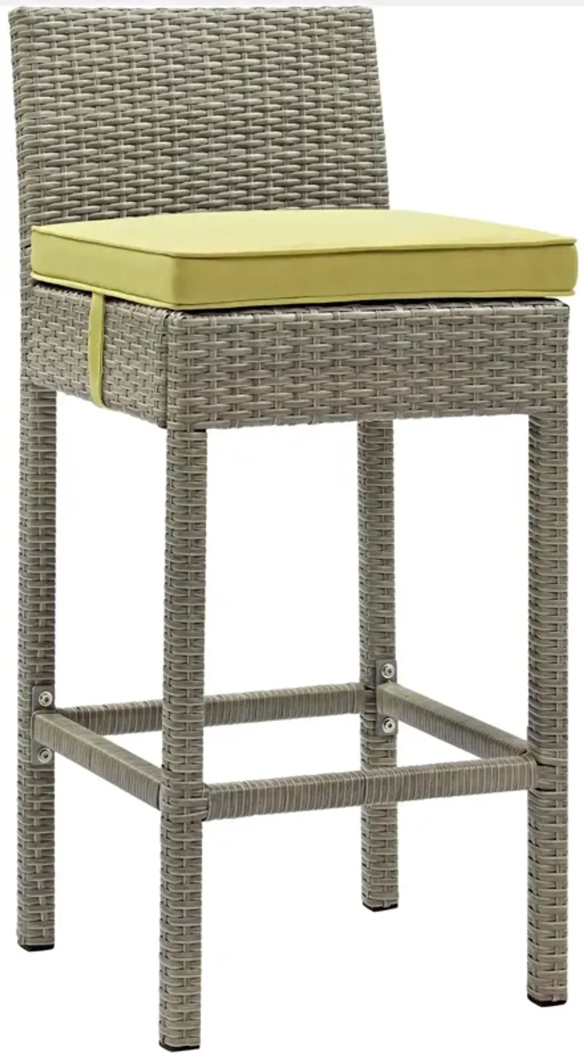 Conduit Outdoor Patio Wicker Rattan Bar Stool by Modway Light Gray Peridot