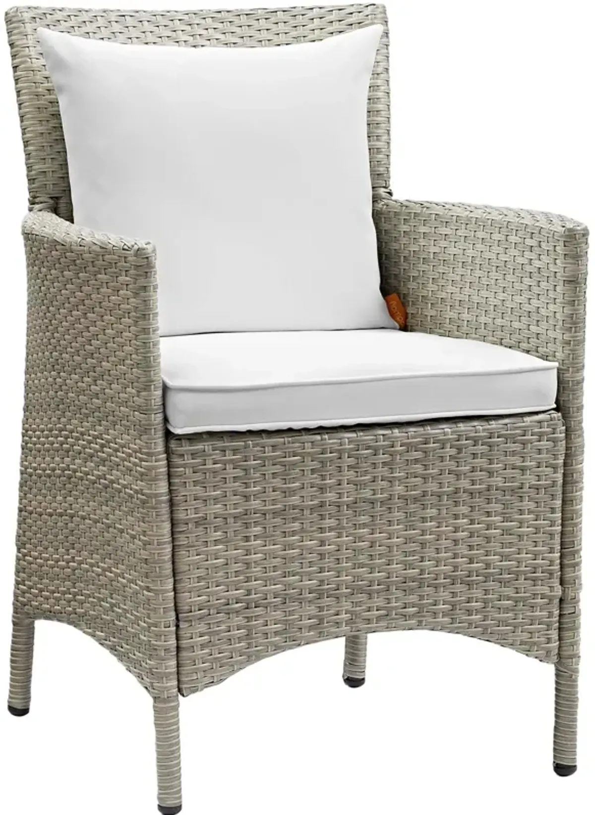 Conduit Outdoor Patio Wicker Rattan Dining Armchair by Modway Light Gray Turquoise