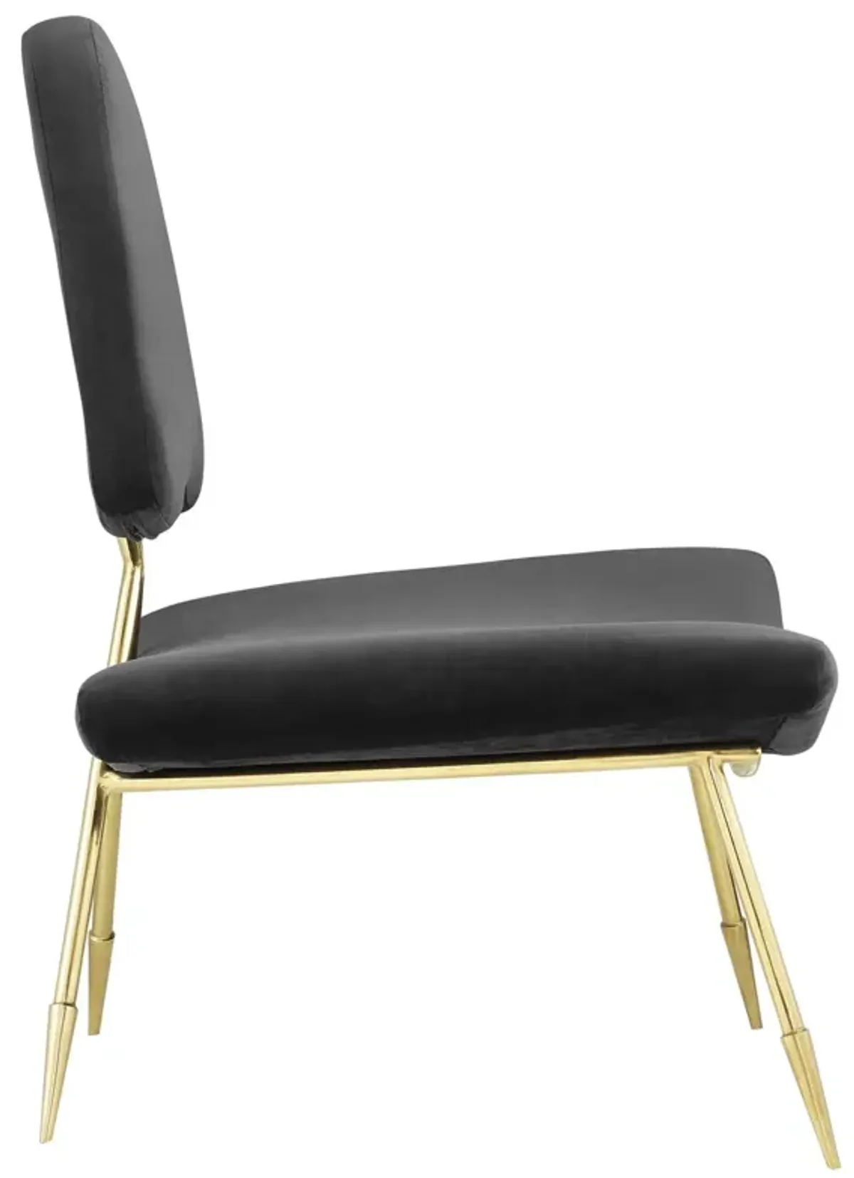 Ponder Performance Velvet Lounge Chair by Modway Black