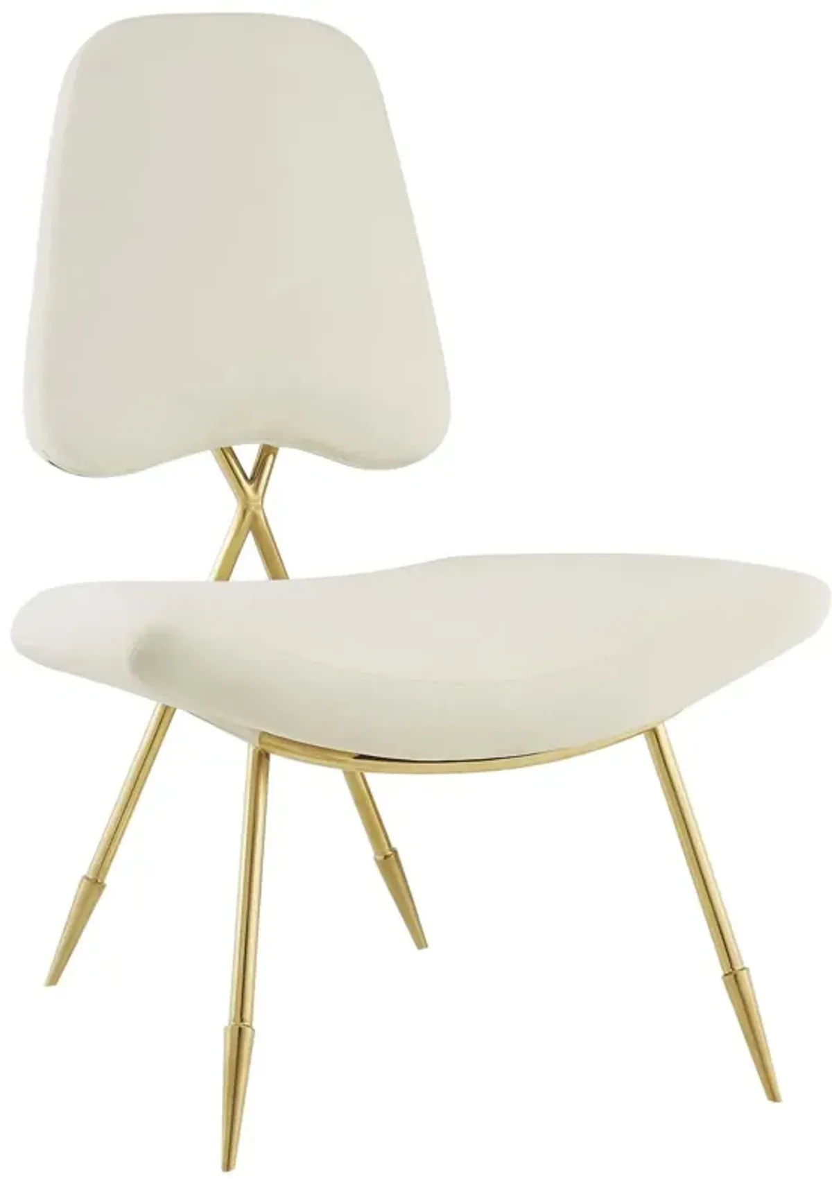 Ponder Performance Velvet Lounge Chair by Modway Ivory