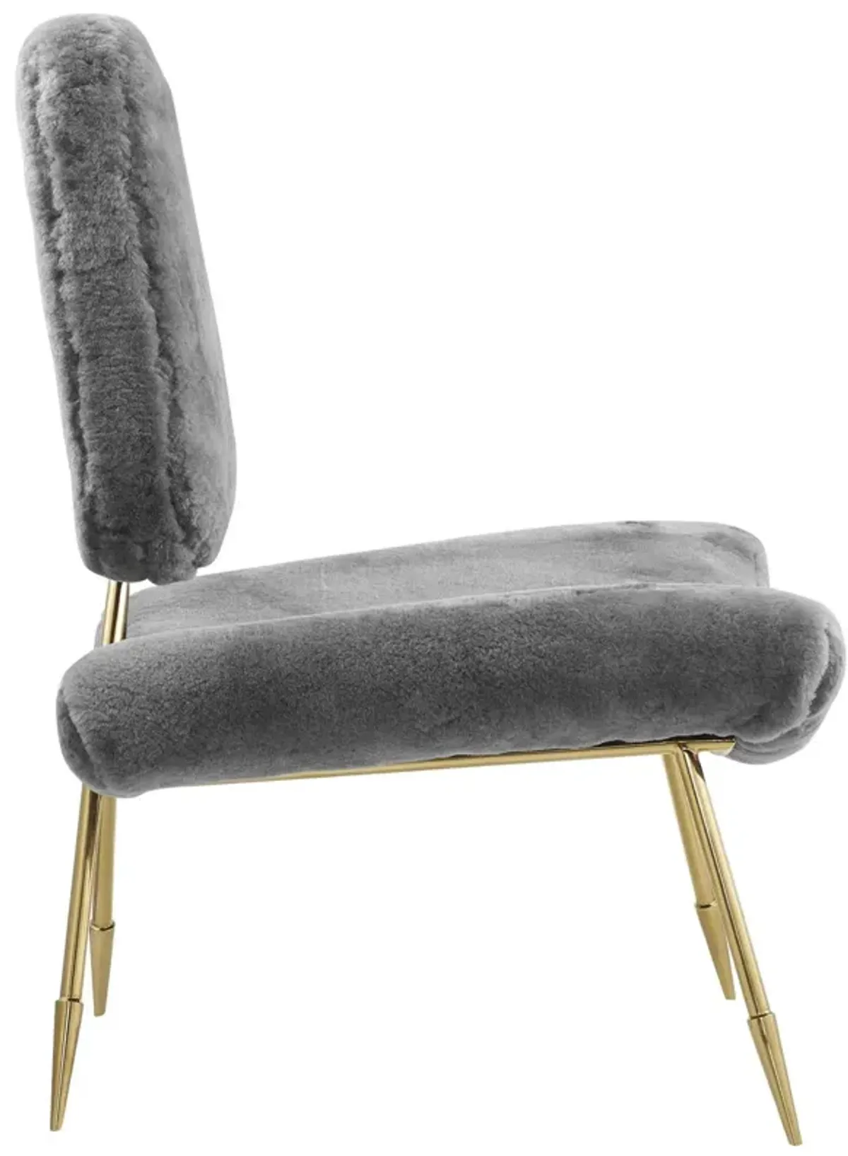 Ponder Upholstered Sheepskin Fur Lounge Chair by Modway