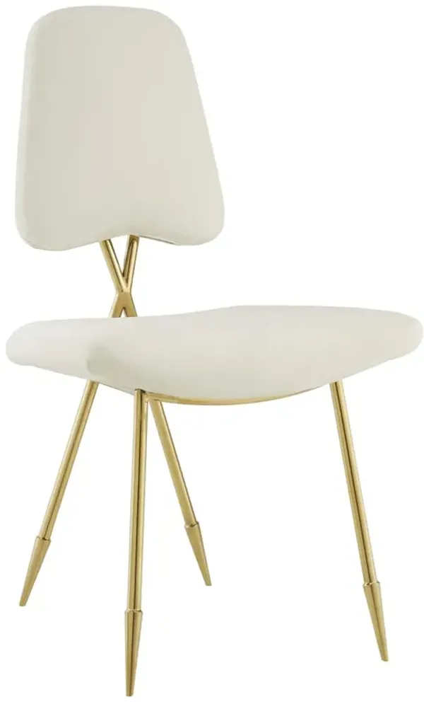 Ponder Performance Velvet Dining Side Chair by Modway Ivory