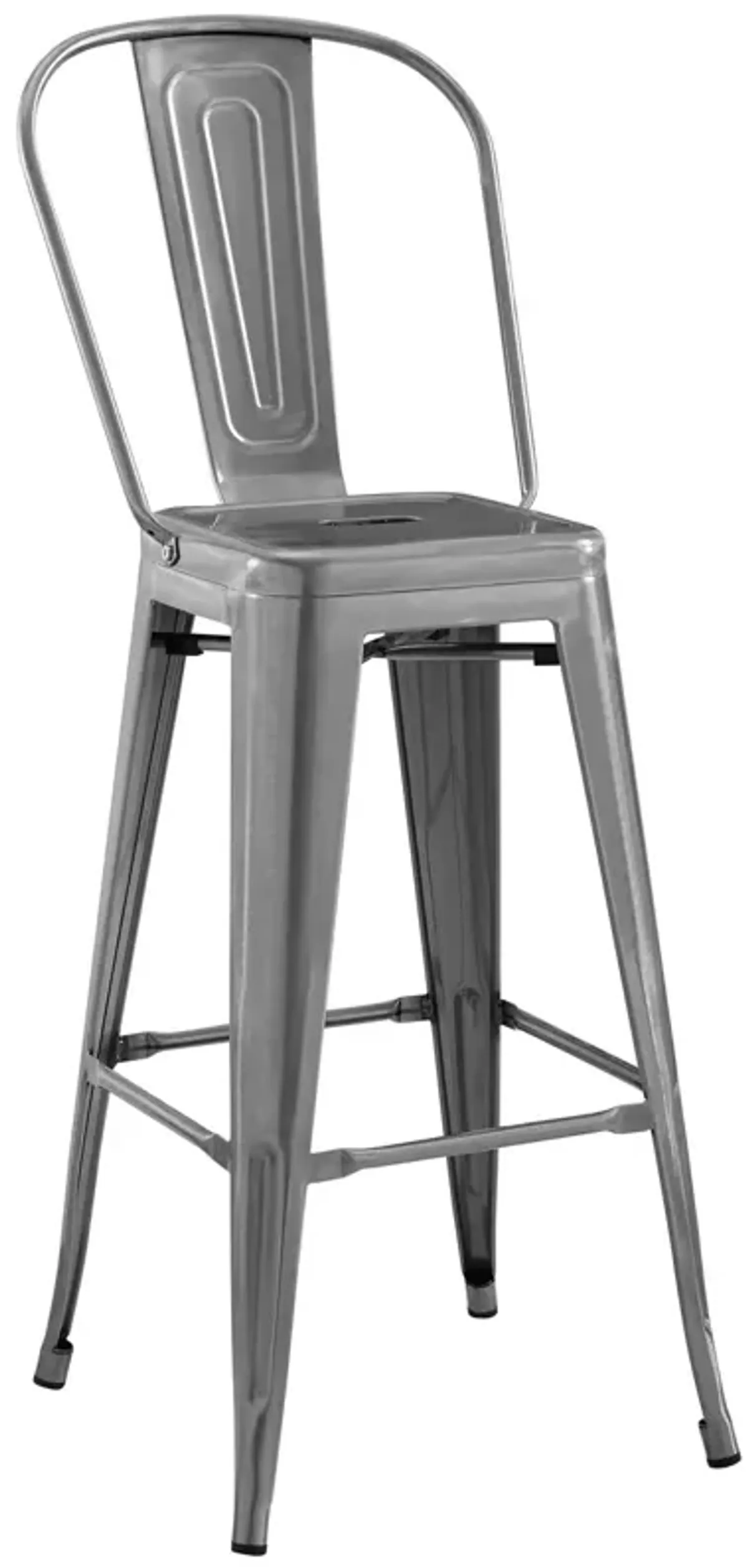 Promenade Metal Bar Side Stool by Modway Gunmetal