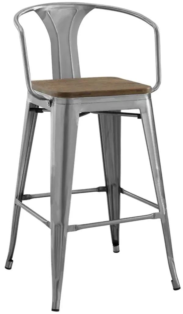 Promenade Bar Stool by Modway Gunmetal