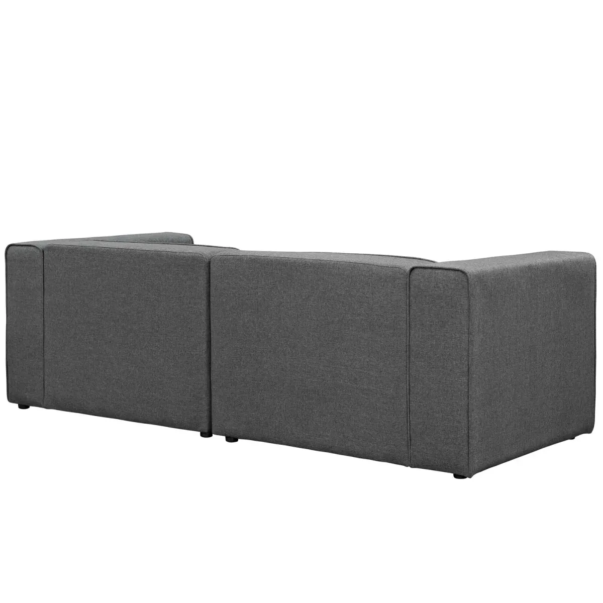 Mingle 2 Piece Upholstered Fabric Sectional Sofa Set by Modway Gray