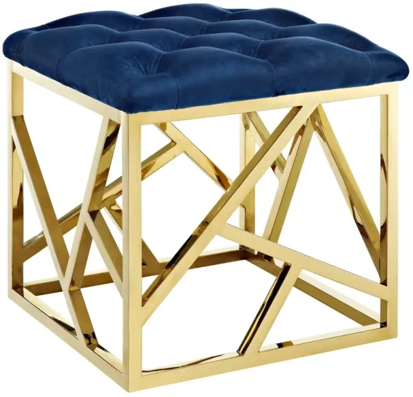 Intersperse Ottoman by Modway Gold Navy