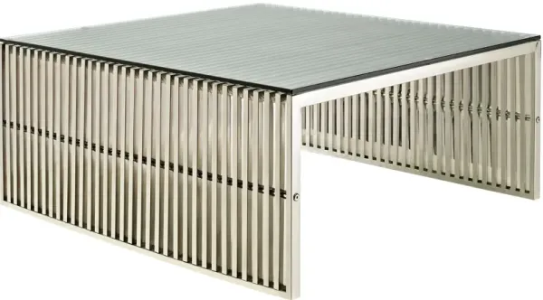 Gridiron Coffee Table by Modway Silver