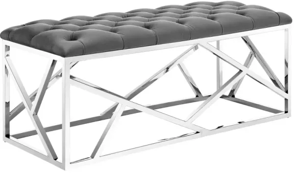 Intersperse Bench by Modway Silver Gray