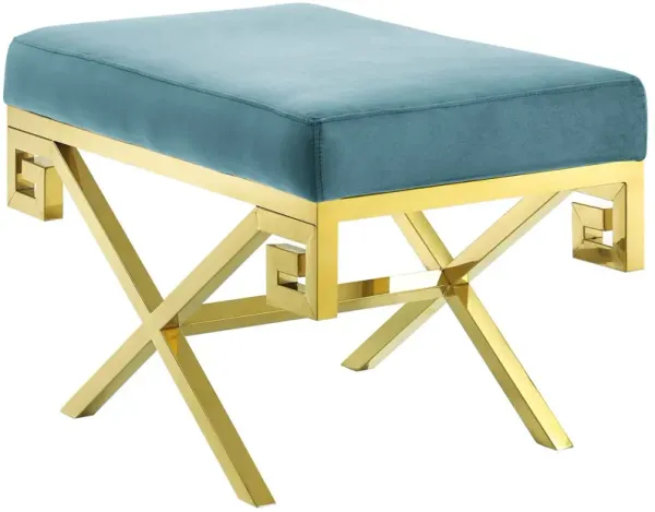 Rove Velvet Performance Velvet Bench by Modway Sea Blue