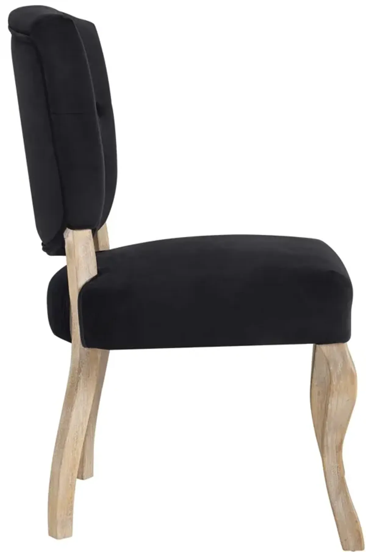 Array Vintage French Performance Velvet Dining Side Chair by Modway Black