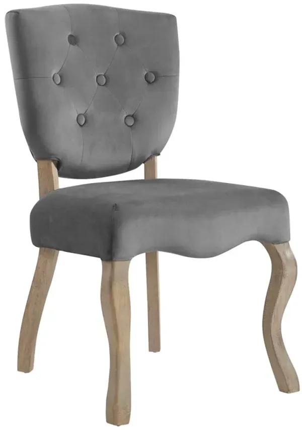 Array Vintage French Performance Velvet Dining Side Chair by Modway Gray
