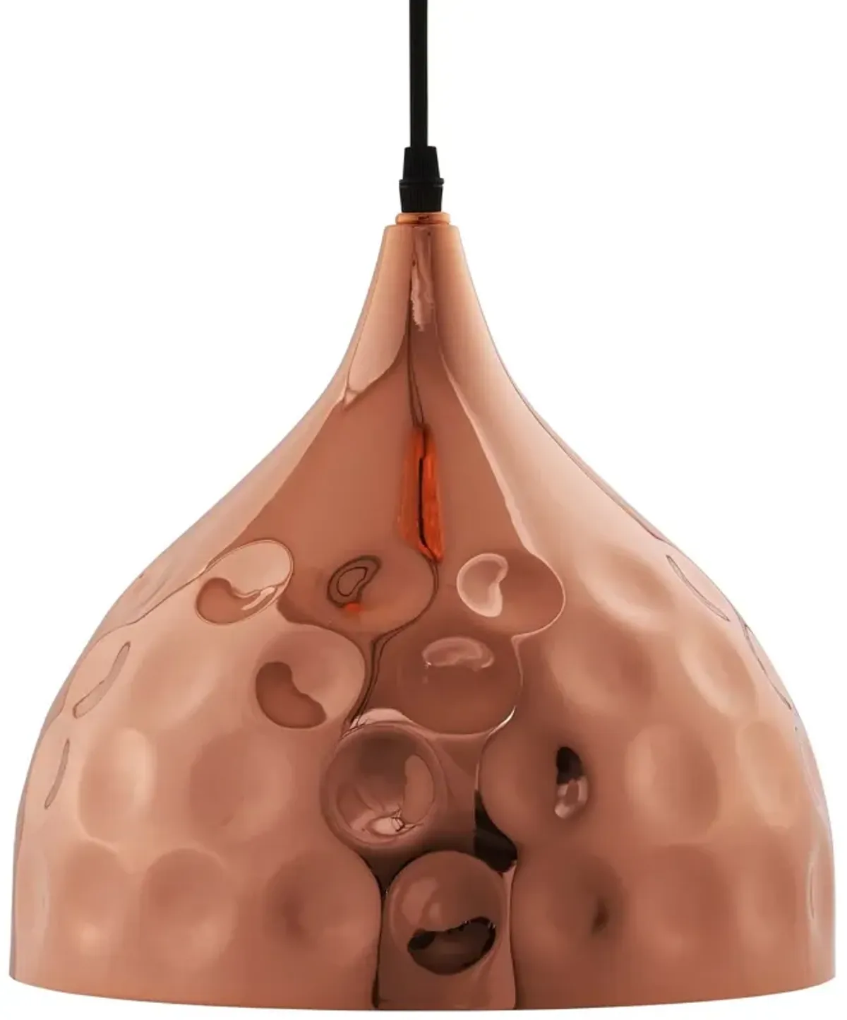 Dimple 11" Bell-Shaped Rose Gold Pendant Light by Modway