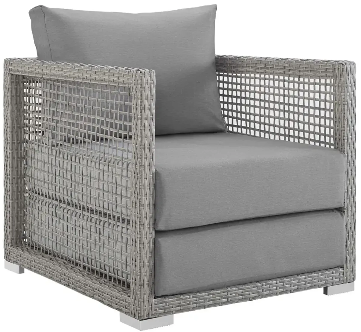Aura Rattan Outdoor Patio Armchair by Modway Gray Navy