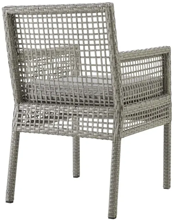 Aura Outdoor Patio Wicker Rattan Dining Armchair by Modway Gray White