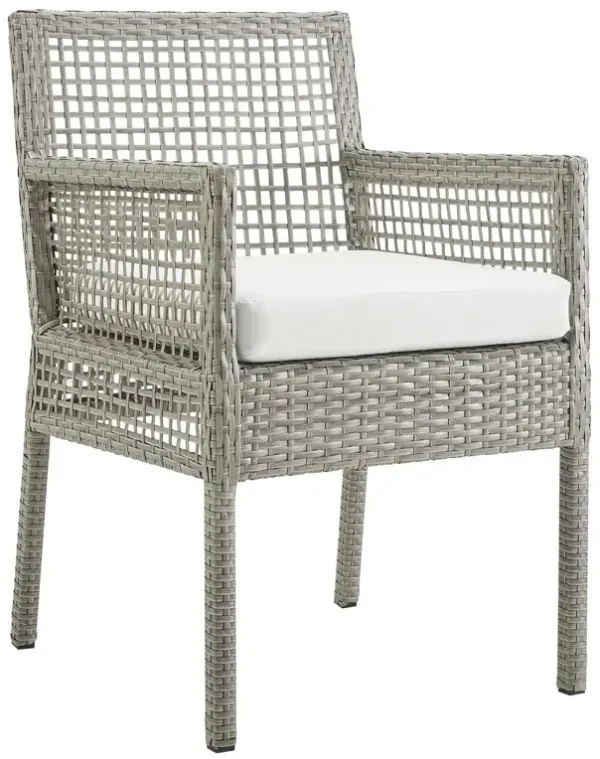 Aura Outdoor Patio Wicker Rattan Dining Armchair by Modway Gray White