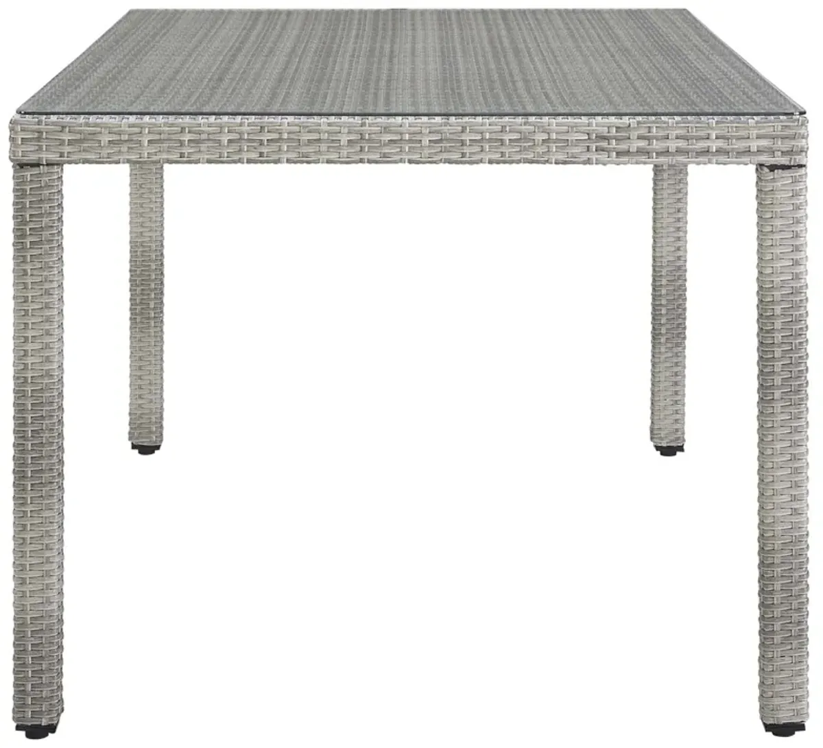 Aura 68" Outdoor Patio Wicker Rattan Dining Table by Modway Gray