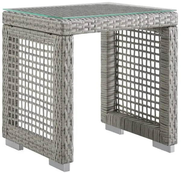 Aura Outdoor Patio Wicker Rattan Side Table by Modway Gray