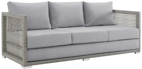 Aura Outdoor Patio Wicker Rattan Sofa by Modway Gray Gray