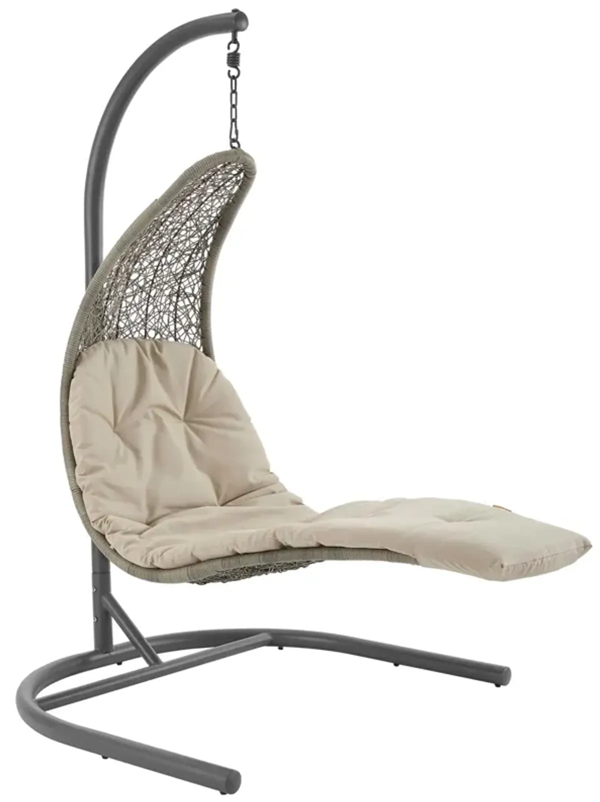 Landscape Hanging Chaise Lounge Outdoor Patio Swing Chair by Modway Light Gray Gray