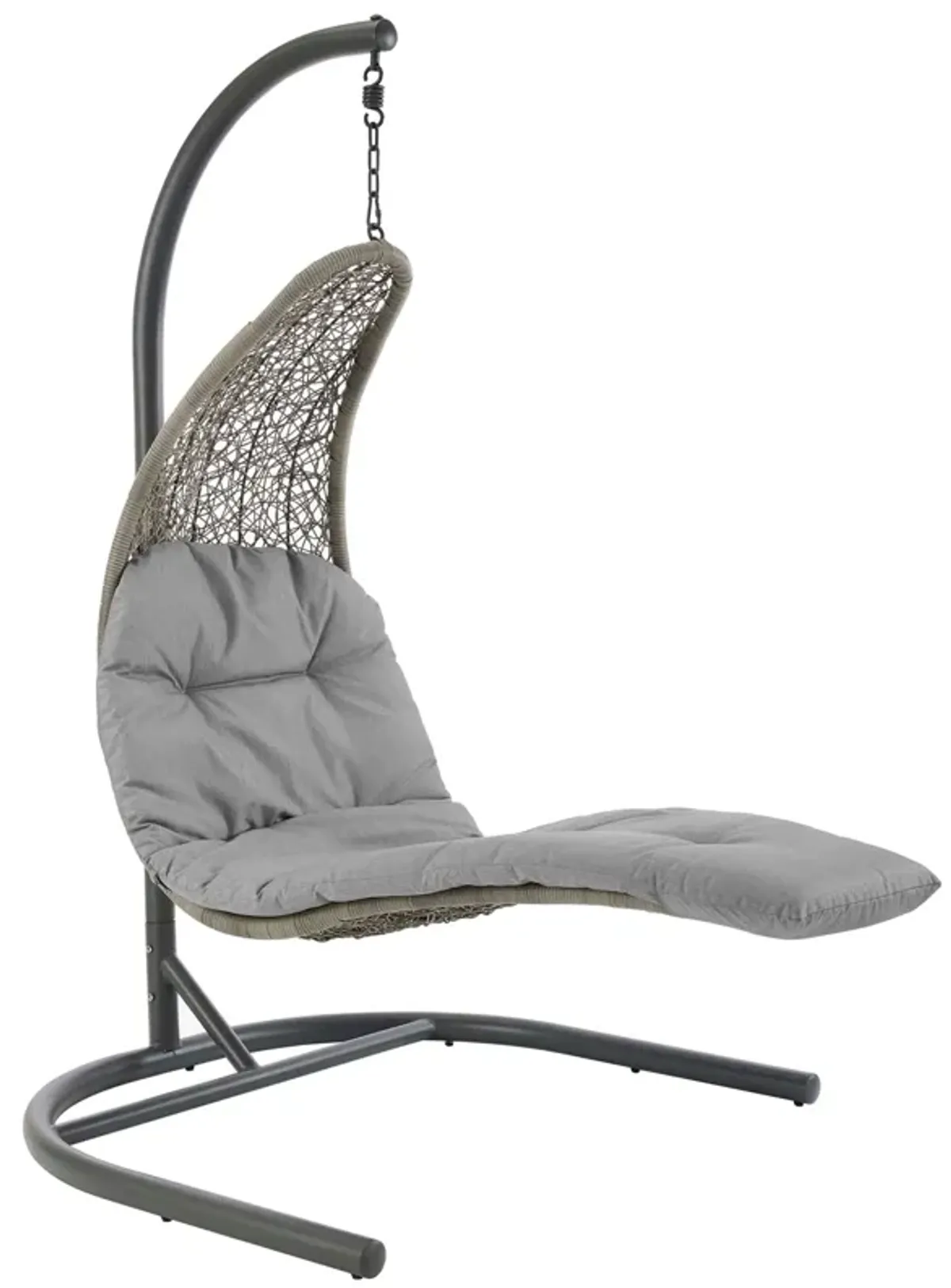 Landscape Hanging Chaise Lounge Outdoor Patio Swing Chair by Modway Light Gray Gray