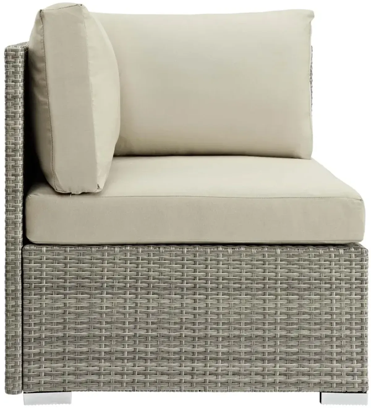 Repose Sunbrella® Fabric Outdoor Patio Corner by Modway Light Gray Beige