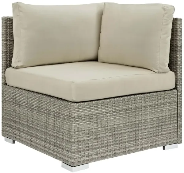 Repose Sunbrella® Fabric Outdoor Patio Corner by Modway Light Gray Beige