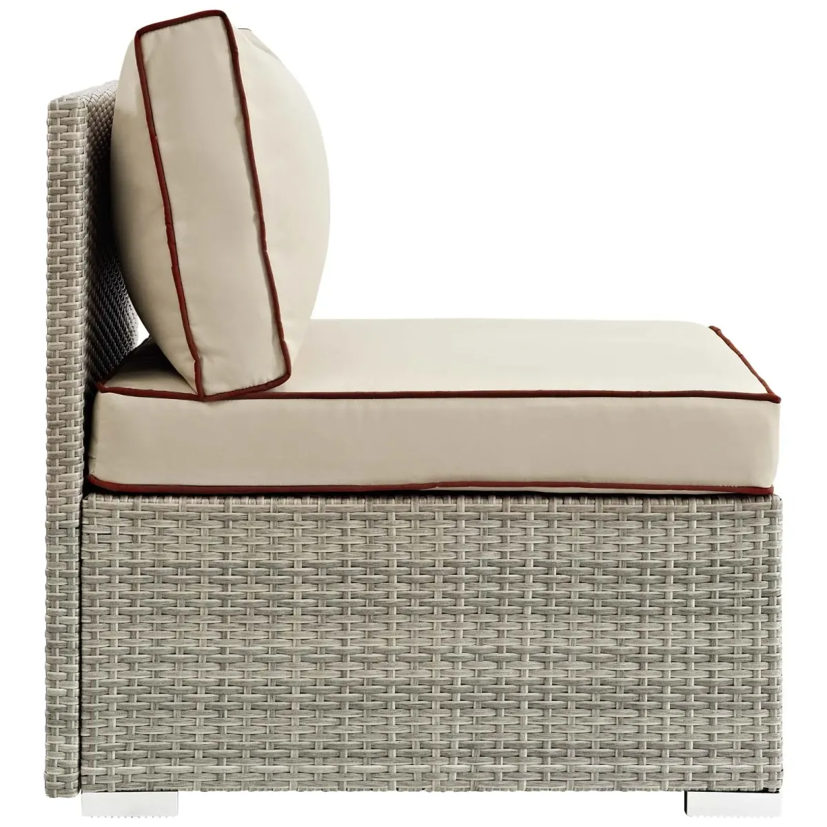 Repose Outdoor Patio Armless Chair by Modway Light Gray Beige