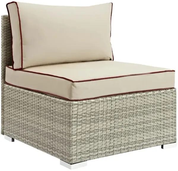 Repose Outdoor Patio Armless Chair by Modway Light Gray Beige