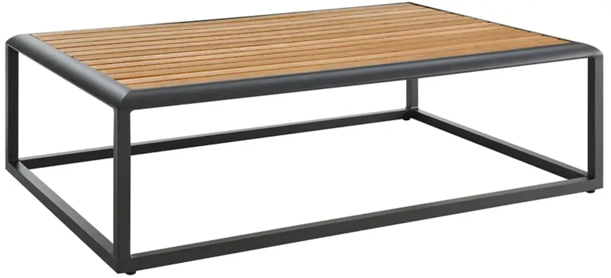 Stance Outdoor Patio Aluminum Coffee Table by Modway Gray Natural