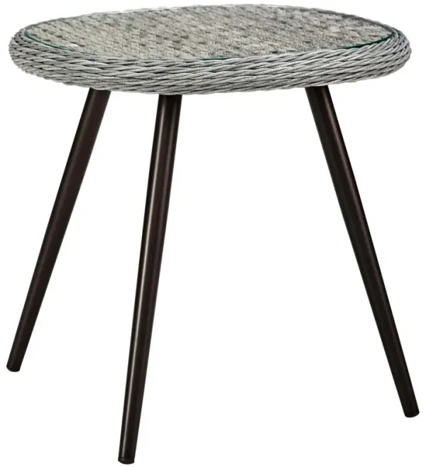 Endeavor Outdoor Patio Wicker Rattan Side Table by Modway Gray