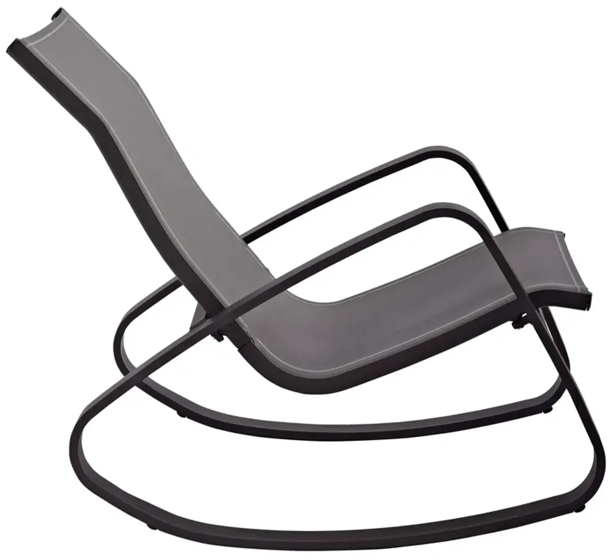 Traveler Rocking Outdoor Patio Mesh Sling Lounge Chair by Modway Espresso