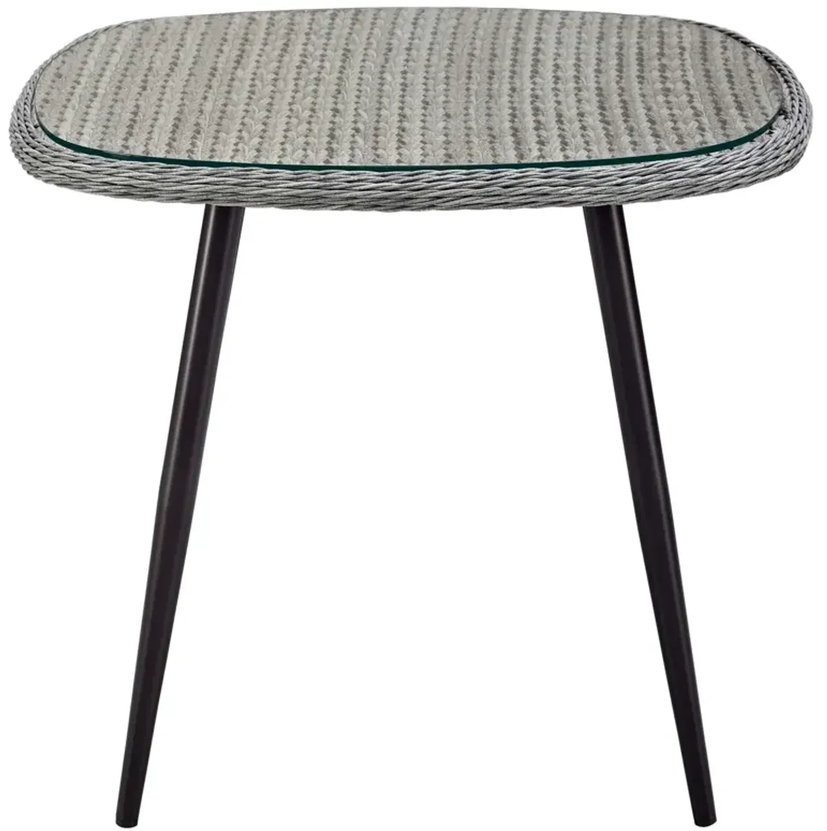 Endeavor 36" Outdoor Patio Wicker Rattan Dining Table by Modway Gray