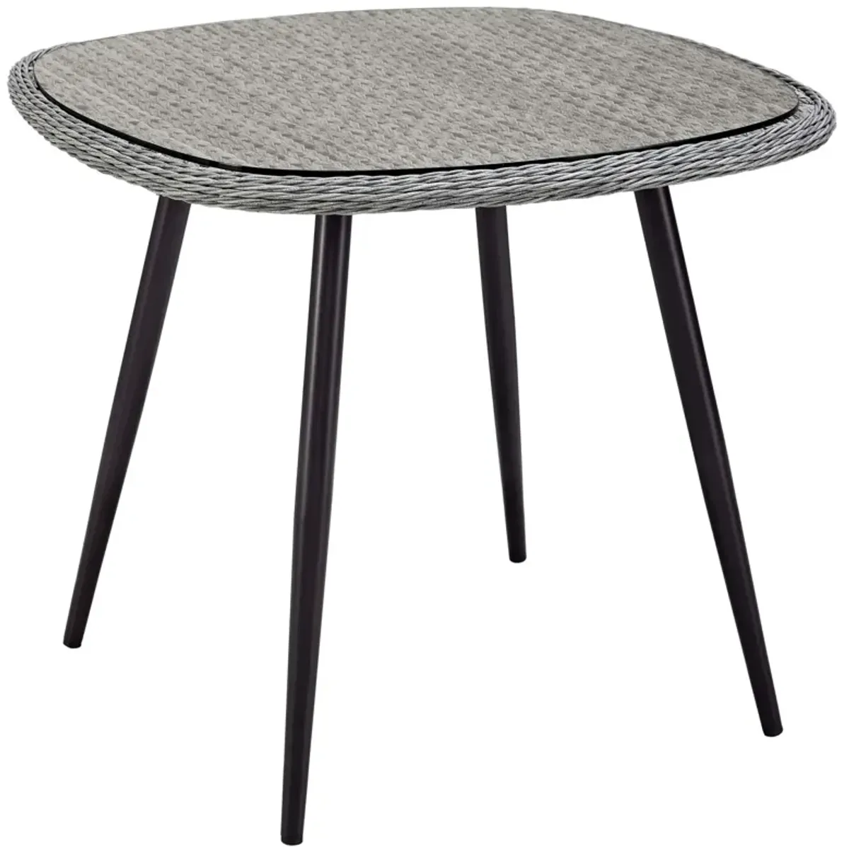 Endeavor 36" Outdoor Patio Wicker Rattan Dining Table by Modway Gray