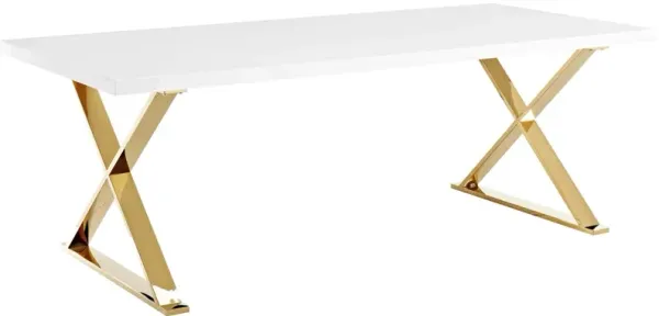 Sector Dining Table by Modway White Gold